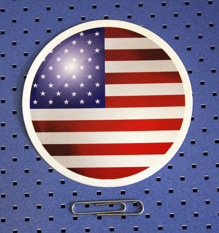 American Flag Circle Bumper Sticker