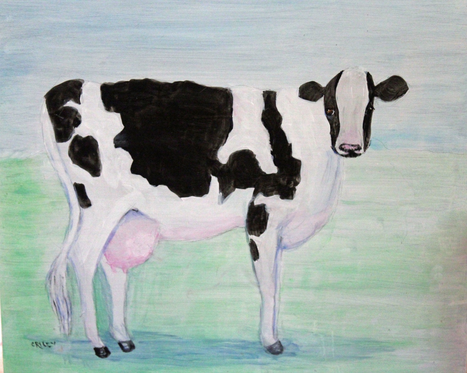 Small Painted Cow Table, Farm table, Kitchen farmhouse, kids room