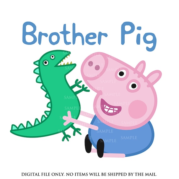 Brother pig Peppa pig iron on transfer Peppa by lauraspartyshop