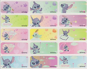 48/96 Lilo & Stitch Personalised Name Label Stickers - 96 Med Dishwasher Safe Labels