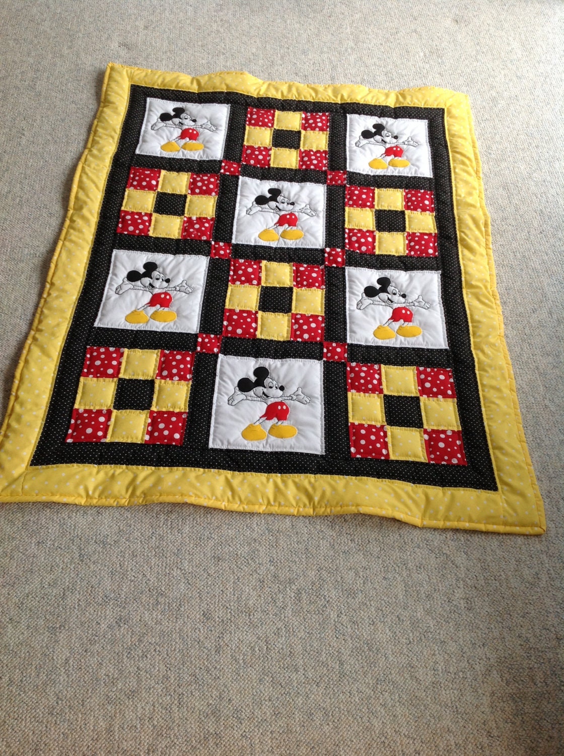 baby-quilt-mickey-mouse-quilt-red-yellow-black-polka-dots