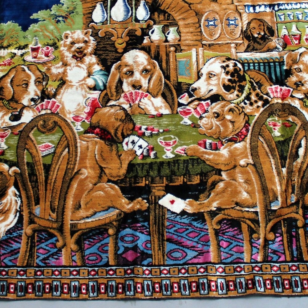 Dogs playing poker tapestry