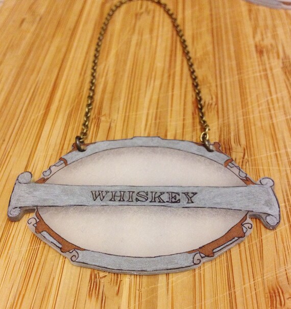 Whiskey Bottle Tag Bourbon Rye Whiskey Decanter Tags by indieink