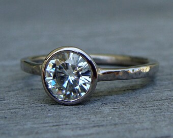Diamond bezel ring | Etsy