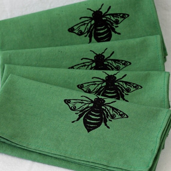 Honey bee napkins cloth napkins cotton napkins by