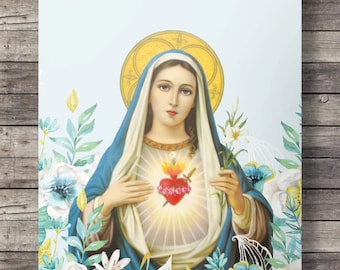 Printable art | Mary, Our Lady art print - Printable Catholic Mary Mother Madonna wall art - 16x20 / 8x10 Instant download digital print