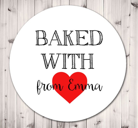 Personalized Stickers Baked With Love Stickers by MaxandBella