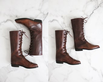 lace up boots / leather boots 5 / size 4.5 boots