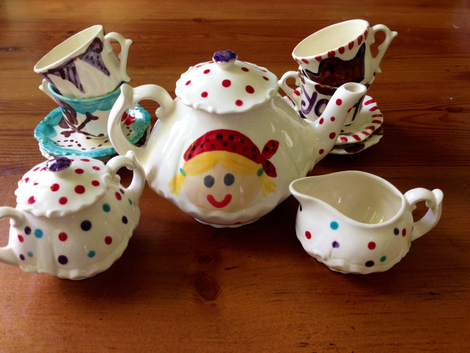 Pirate Tea Party . . . Personalized Child's Tea Set and 4