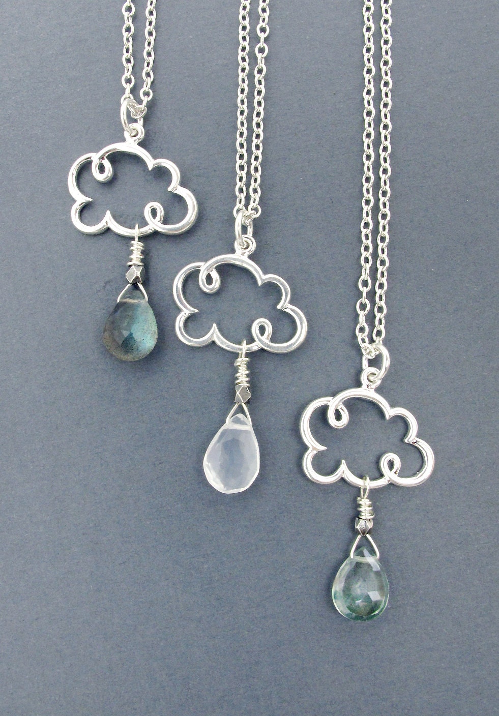cloud necklace cloud charm necklace rain cloud necklace