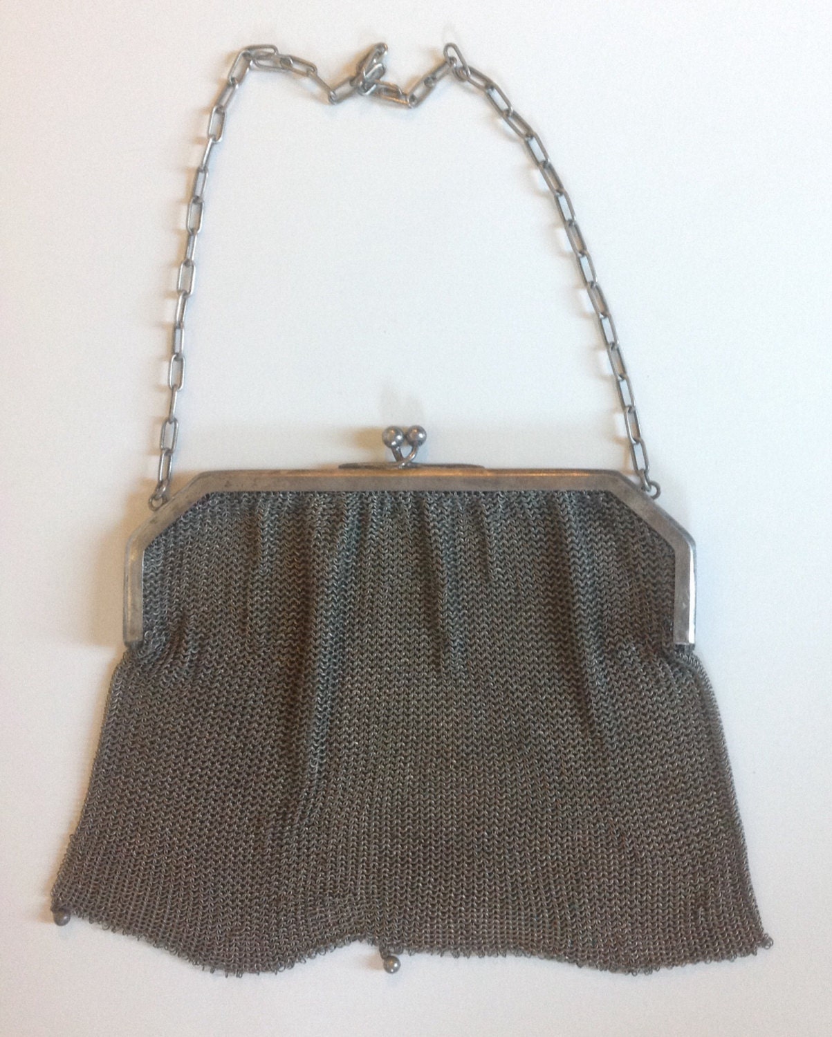 Antique Silver Chain Mail Bag