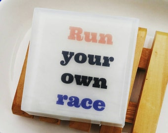 Running Gift. Womens Sport. Soap. RUN YOUR own RACE. Gifts for Runners. Quotes, Runner Gifts. Fitness Gift. Half Marathon, Marathon