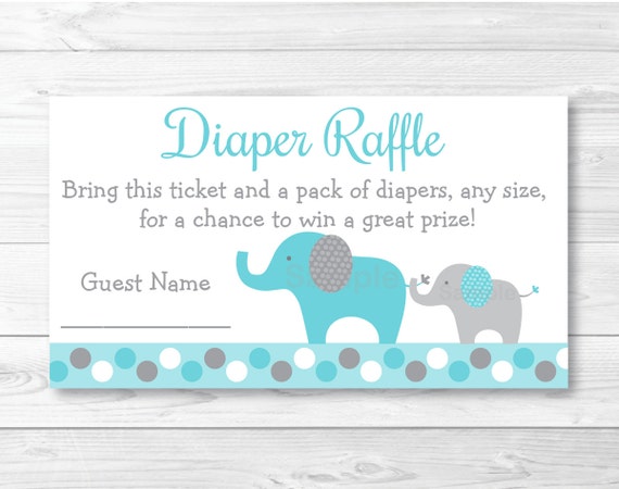 elephant diaper raffle tickets elephant baby shower polka