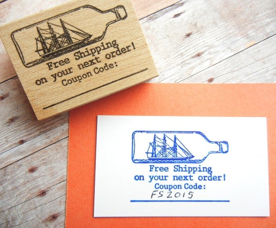 Free Shipping Coupon Code Rubber Stamp  Etsy Seller Tools - Handmade ...