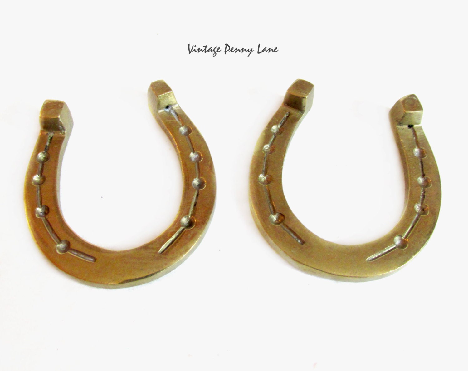 Vintage Mini Brass Horseshoes / Horse Shoe by VintagePennyLane