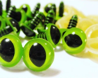 10mm Green Safety Eyes CAT EYE- 10pairs (20pcs) amigurumi