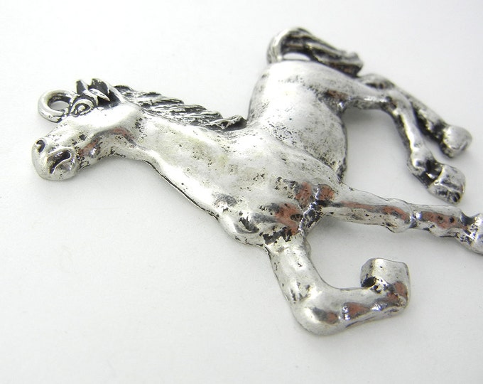 Antique Silver-tone Horse Pendant