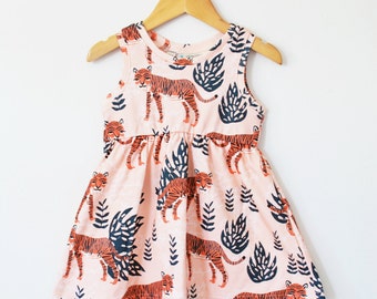 baby dress // toddler dress // Safari tiger twirl dress // girls clothing // girls dress // kids clothes / organic baby dress / baby clothes
