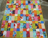 Modern and Colorful Baby Girl, Toddler, Crib Quilt - Olivia Collection