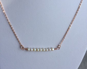 Items similar to Chocolate fresh water pearl necklace - rose gold ...