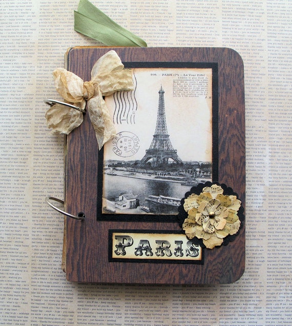 Paris Themed Vintage Inspired Keepsake Journal or by gillmclr