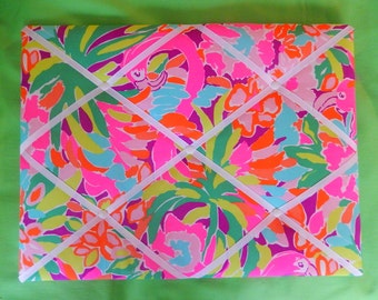 New memo board made with Lilly Pulitzer Lulu by Garnet Hill fabric, 2 sizes