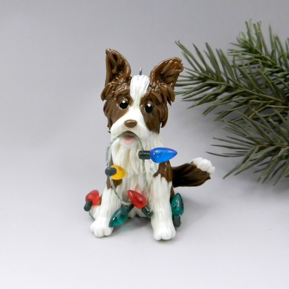border collie brown christmas ornament figurine by border collie brown christmas ornament figurine by