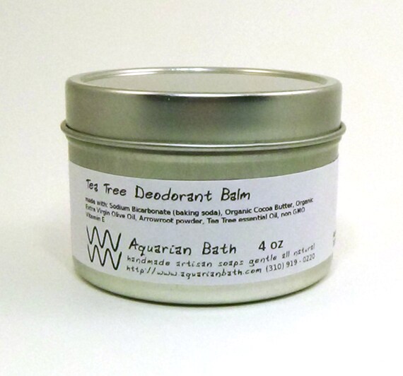 Tea Tree Deodorant Balm Natural Deodorant by AquarianBath