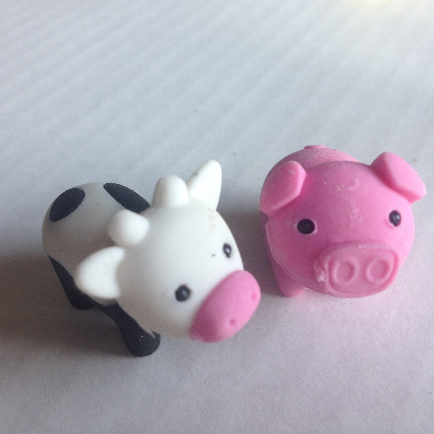 Cow & Pig Eraser Set of 2 Great for your by SunshineStickies
