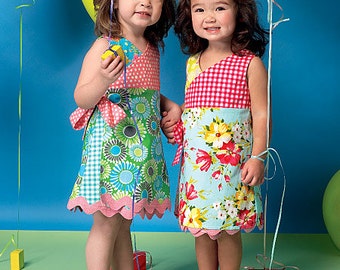 GIRLS DRESS PATTERN / Make Boutique Style Wrap Dress / Summer Clothes / Sizes 1 - 3 or 4 - 6