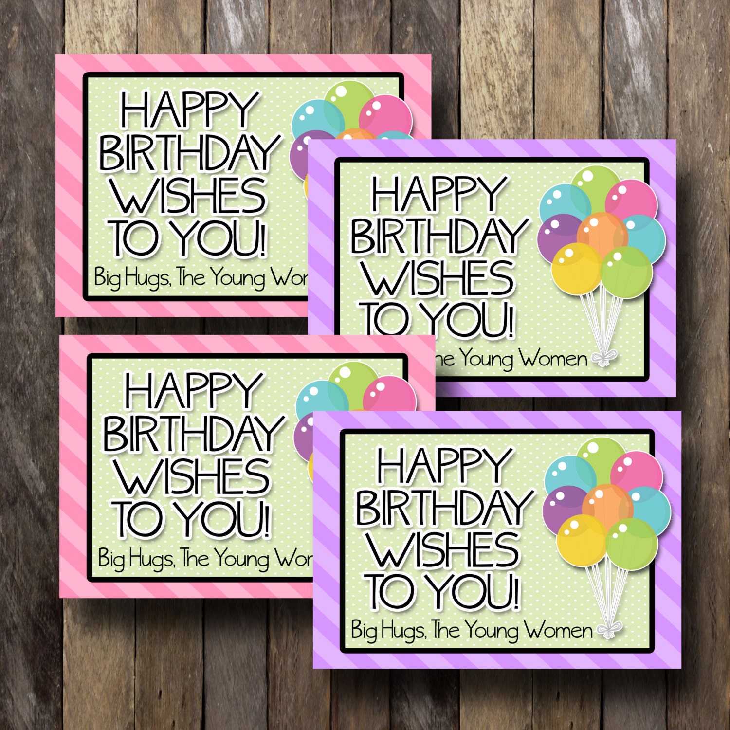 lds young women birthday cards 4 35x5 cards
