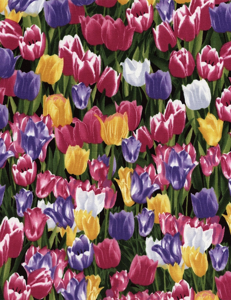  Tulips  Flower Fabric  Timeless Treasures by QuiltsFabricandmore