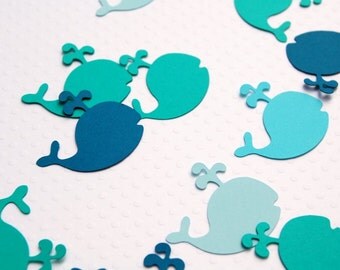 200 pieces whale table confetti scatter aqua teal baby shower decor birthday party