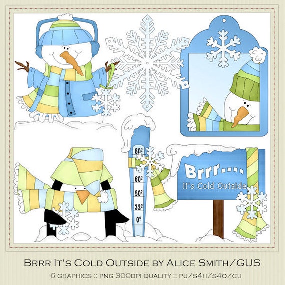 Brrr It's Cold Outside Winter set 1 Clip Art by ClipArtAndDesigns