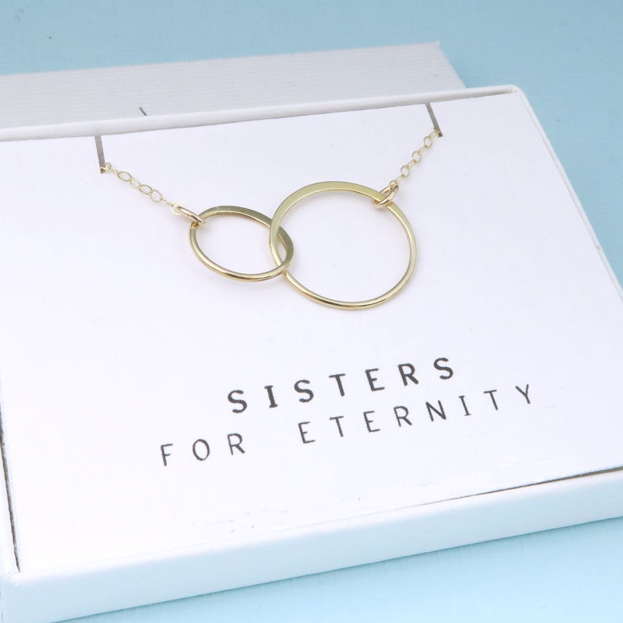 Gold Sisters Necklace Eternity Circle 14k gold filled