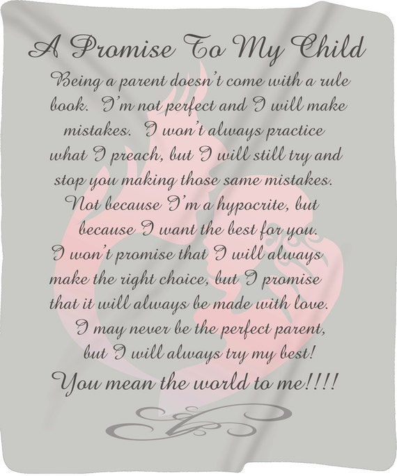 Items similar to Custom Personalized Plush Fleece Blanket A Promise