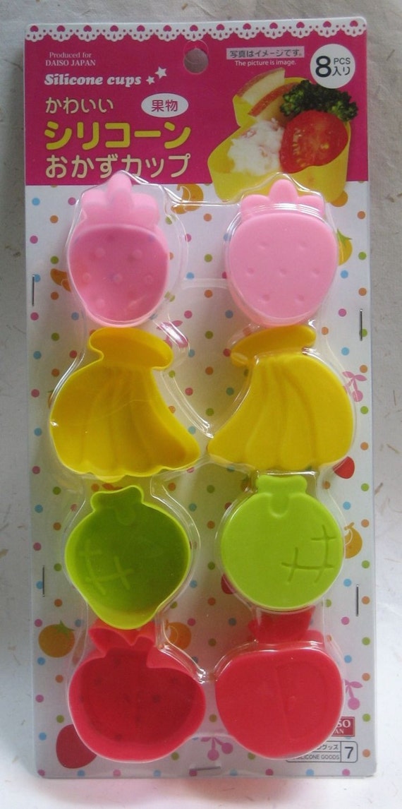 Cute Fruit Shaped Silicone Cups for Bento Box Lunch 8 Piece