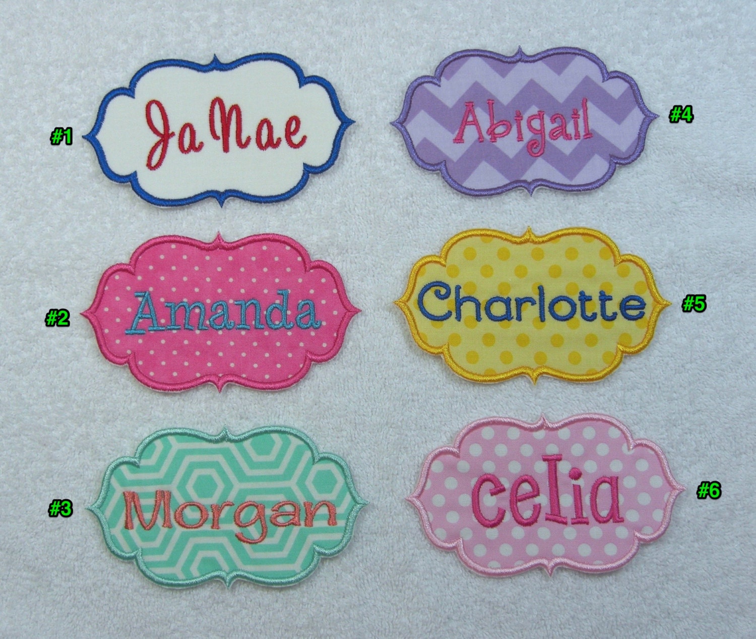 Iron on Personalized Single Name Patch Fabric Embroidered Iron