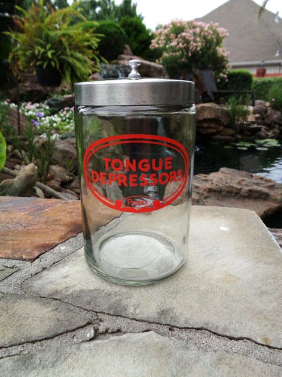 Vintage Profex Tongue Depressor Medical Jar Mid by tapestryoflife