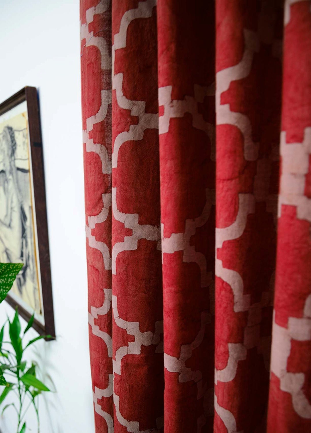 Curtains red window curtain panels Window Treatment by Ichcha