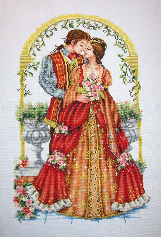 New Finished Completed Cross Stitch Wedding by hubinshow on Etsy
