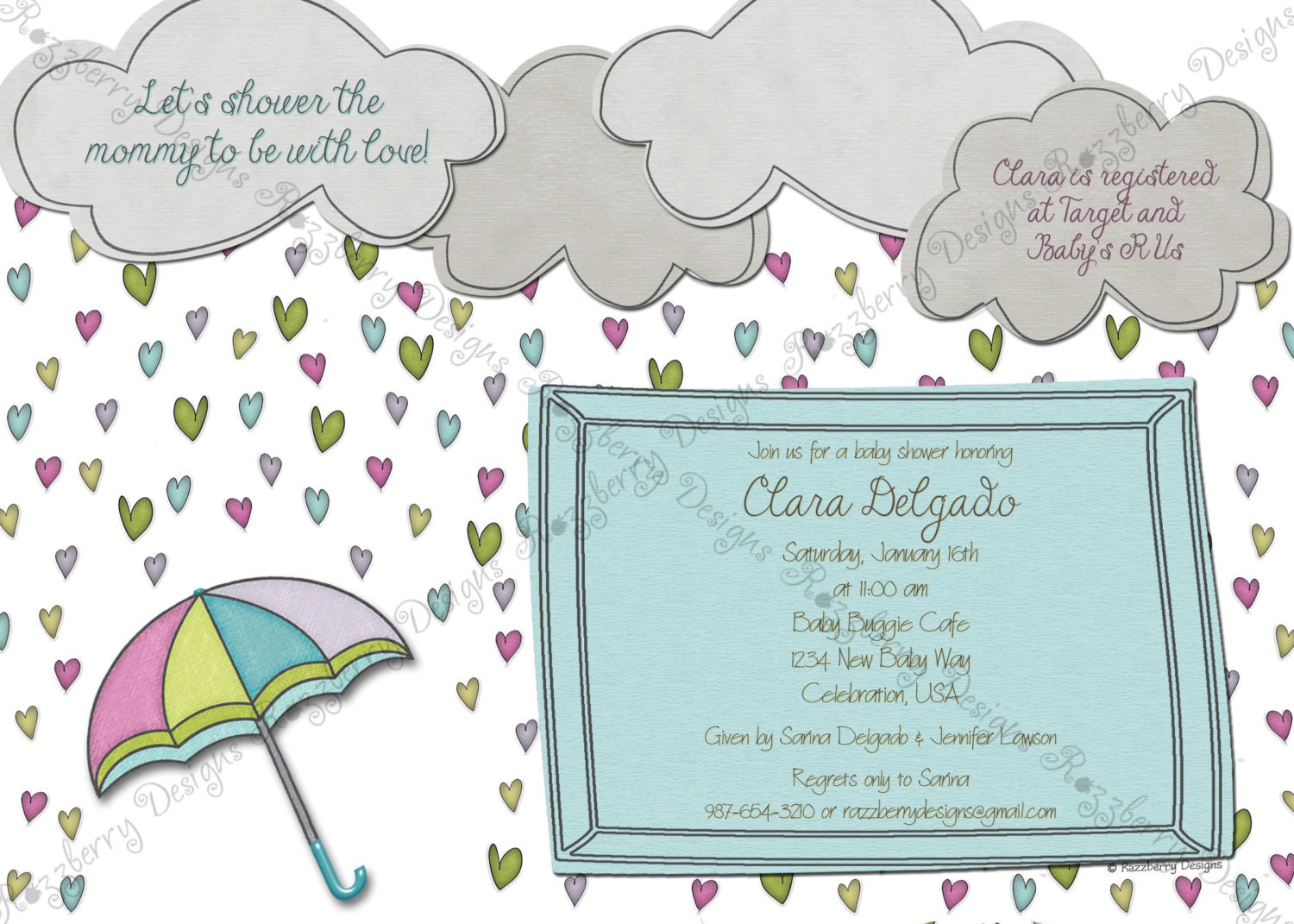 Showered With Love Baby Shower Invitations 5