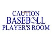 Caution Baseball Player's Room - Vinyl Wall Decal - Wall Decals, Wall Decor, Baseball Wall Decal, Baseball Decor, Baseball Decal