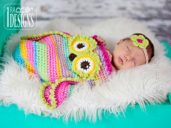 pattern hat baby owl for crochet the Sleeping PATTERN and Headband Bag Owl Hat, CROCHET Baby Ava