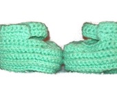 Baby Booties   Doll Shoes  In Mint Green Size 6-12 Months