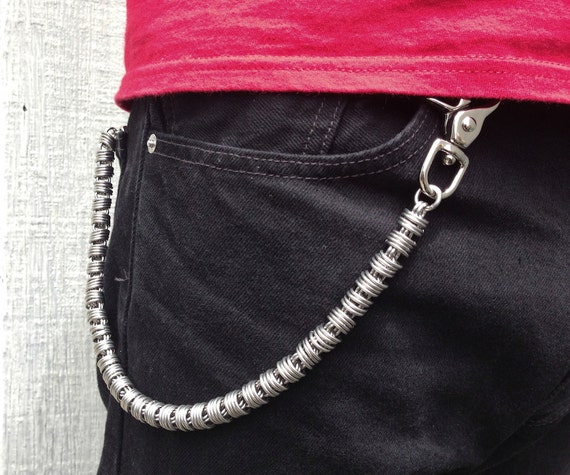 Men&#39;s Wallet Chain Stainless Steel Coil Wallet Chain