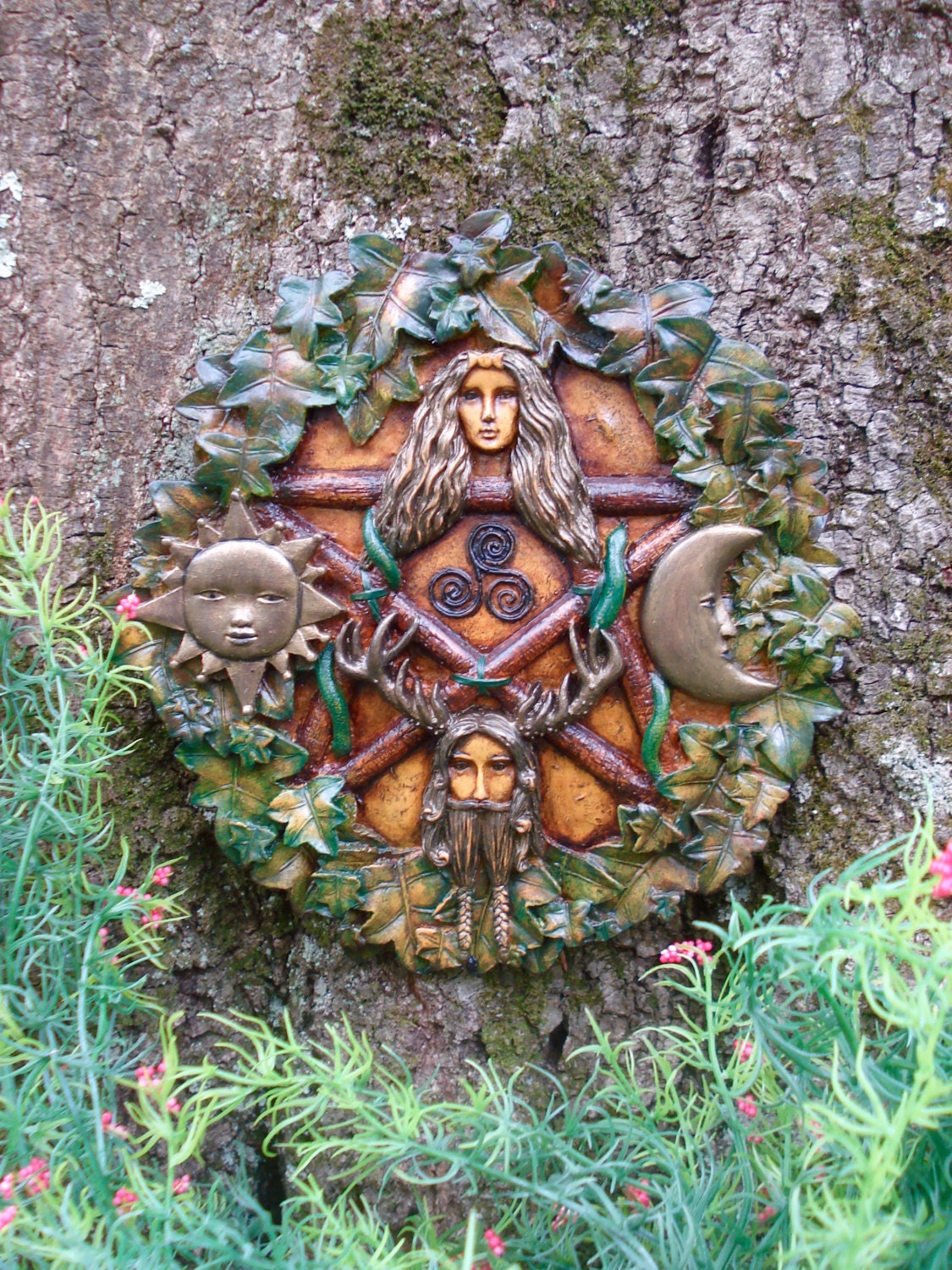 Pagan Plaque Fairy Garden Spiritual Ritual unique garden