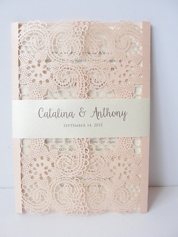 Laser Cut Wedding Invitation Lace Laser Cut Wedding Invite