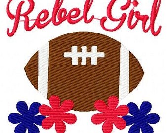 Rebel Girl Football Machine Embroidery Design Joyful Stitches // Joyful Stitches