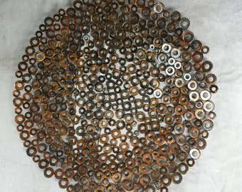 Metal Wall Art Vintage Patina Abstract Abstract Sculpture Home Decor, Office Corporate Art by Holly Lentz